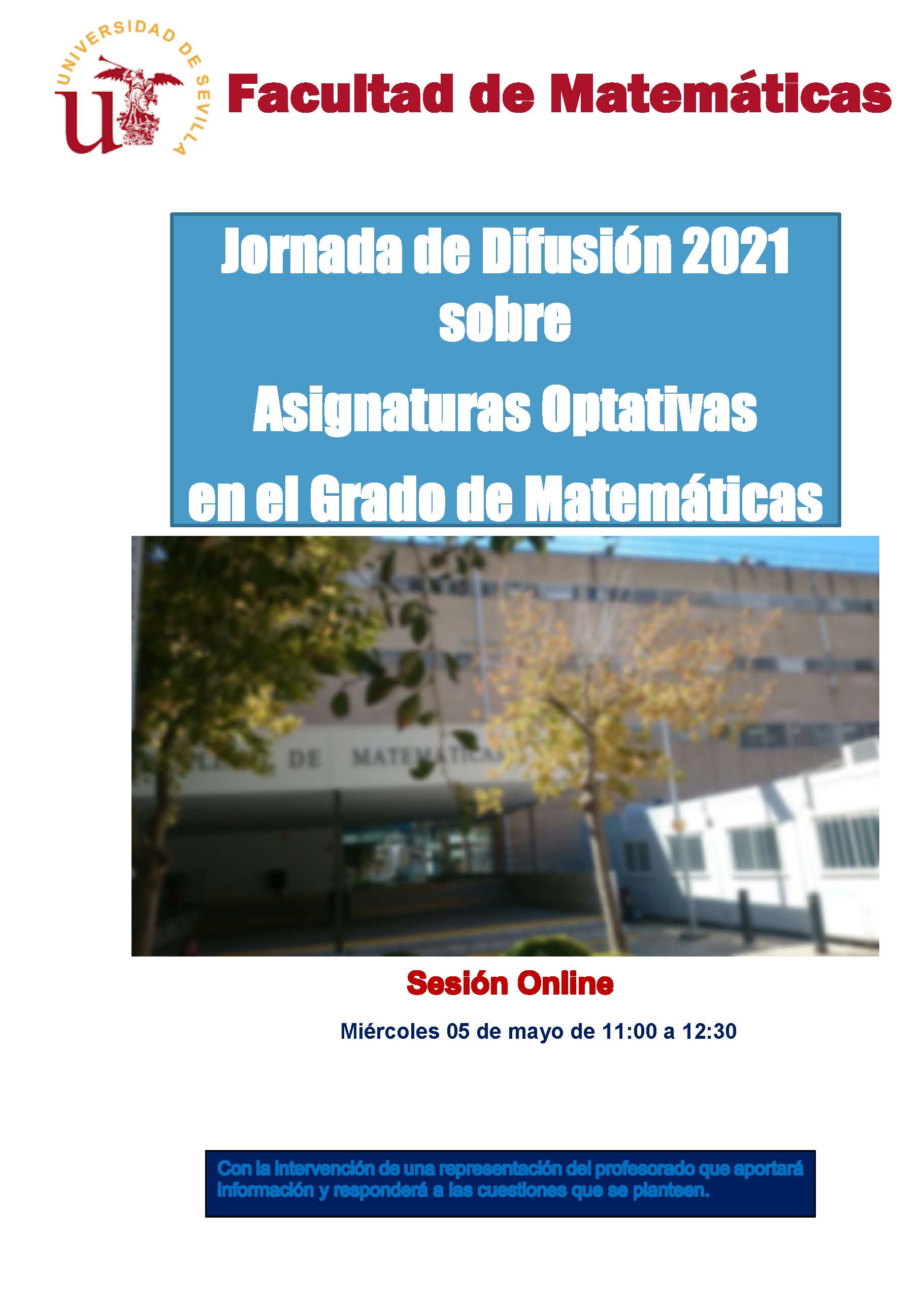 Jornada Difusión Asignaturas Optativas Grado en Matemáticas