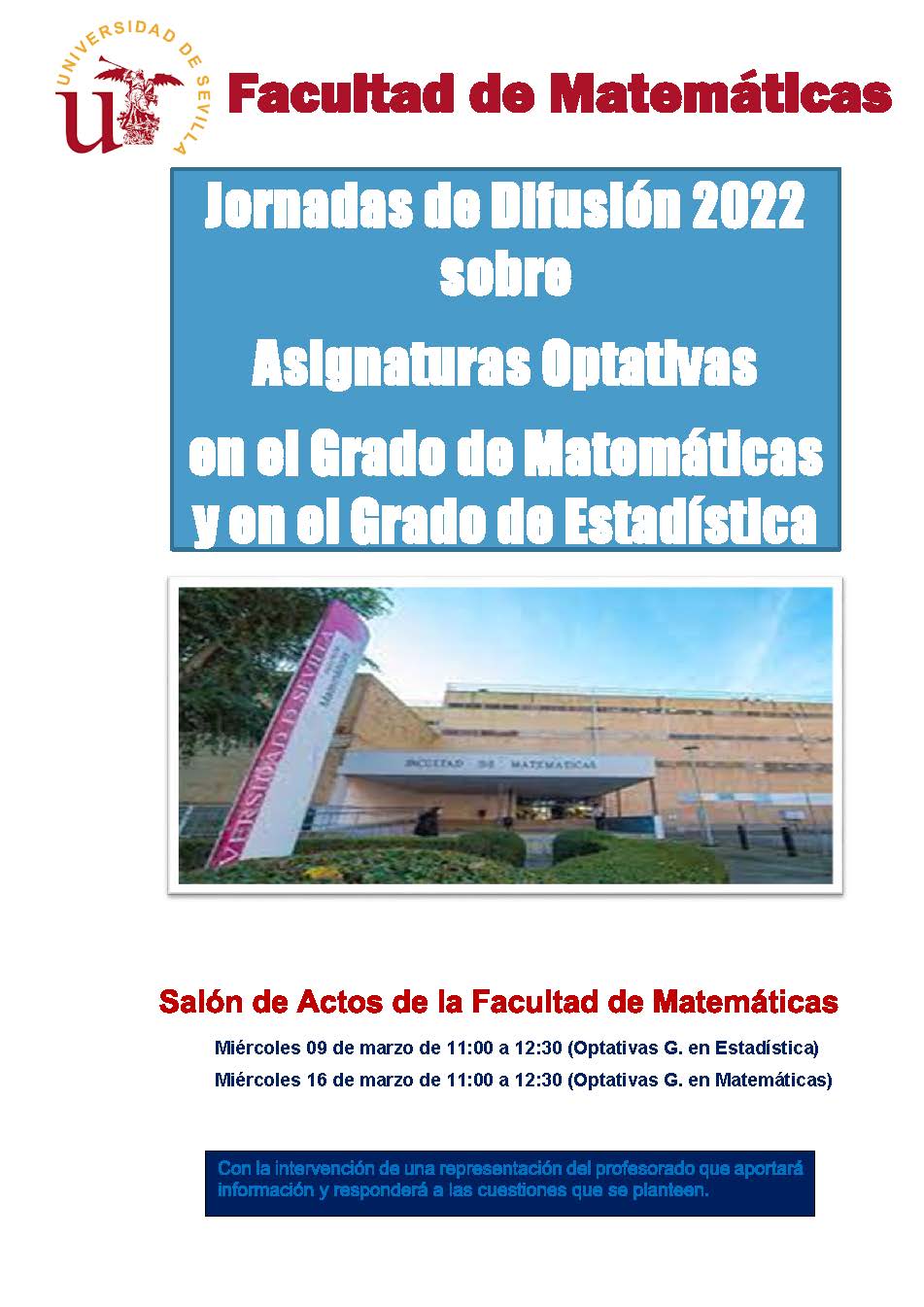 Jornadas de difusión de asignaturas optativas de grado
