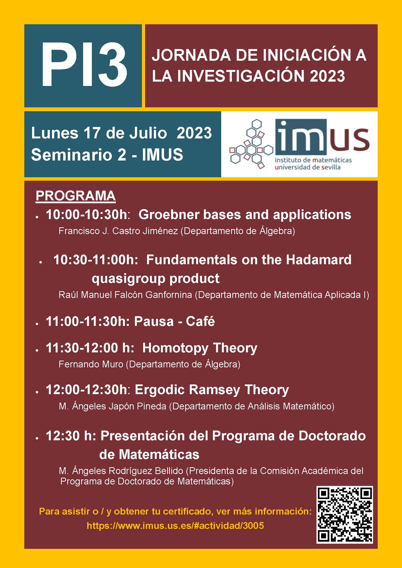 Jornada de Iniciación a la Investigación 2023 en el IMUS